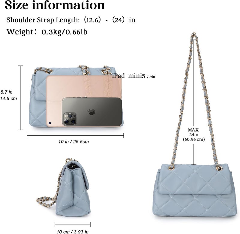 Gladdon Quilted Crossbody Purses for Women Small Ladies Shoulder Bags with Chain Trendy Clutch Purse Cute Designer Bag - Image 2